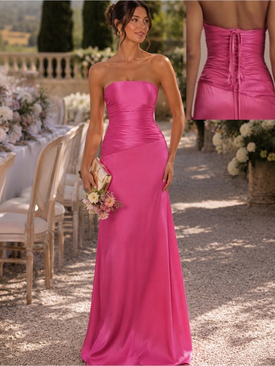 Meshki Dresses & Skirts - Meshki Pink Serena Strapless Taffeta Maxi Dress SZ Small Elegance Coquette NWT